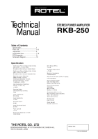 Rotel RKB-250 - Technical manual 
